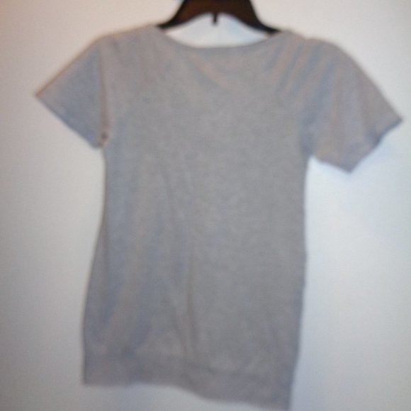 Eyelash Couture Gray Short Sleeve Top L - Picture 6 of 9